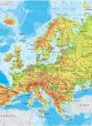 Стенна природогеографска карта на Европа, двустранно ламинирана, 1: 5 000 000